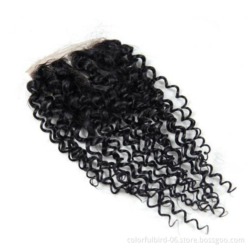 jerry Curly Closure 4*4 Curly Lace Closure Knots Pre plucked With Baby Hair Curly Human Hair Cambodian Hair